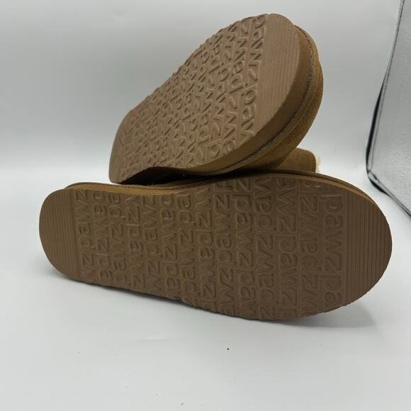 PAWZ by BEARPAW Boots Women’s 10 Chestnut Suede Ribbon Bow Shearling Lined New - Picture 5 of 14